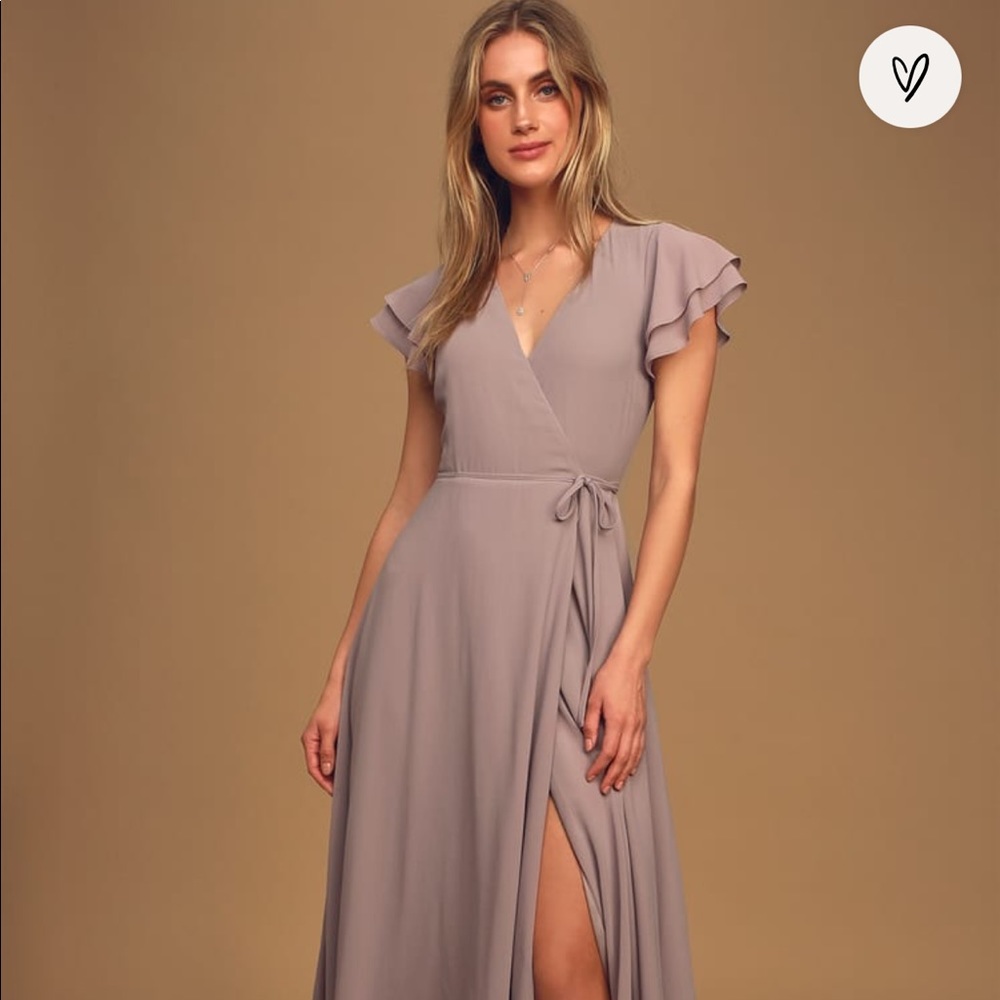 Lavender / dusty light purple bridesmaid dress